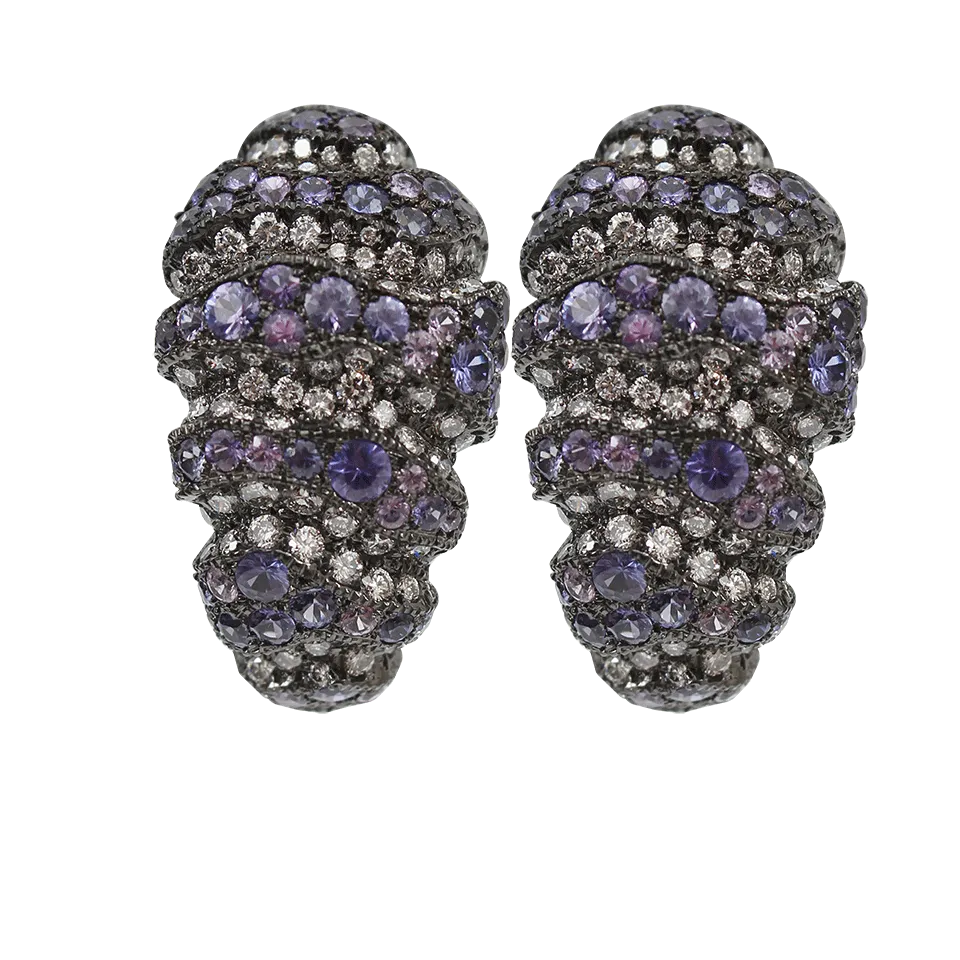 Purple Sapphire Earrings with Diamonds