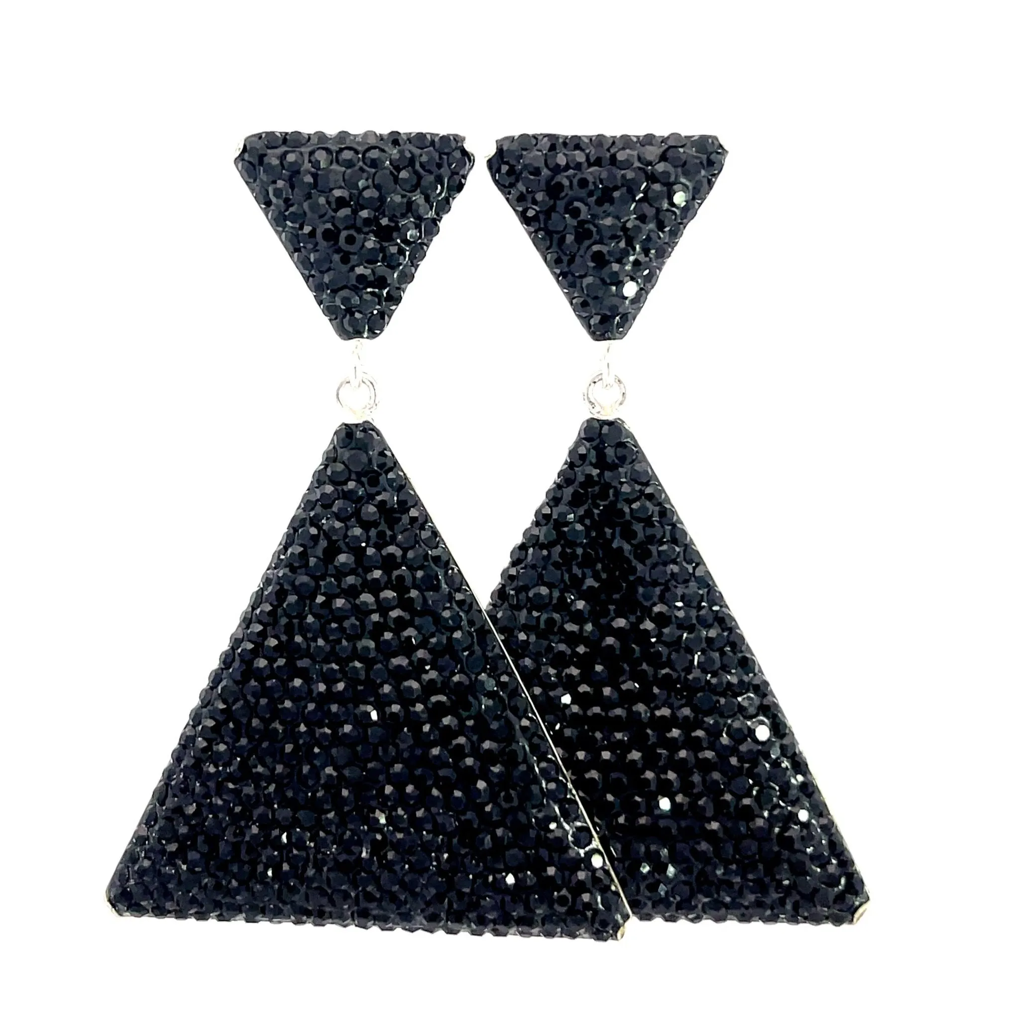 Pyramid Crystal 925 Sterling Silver Dangle Earring