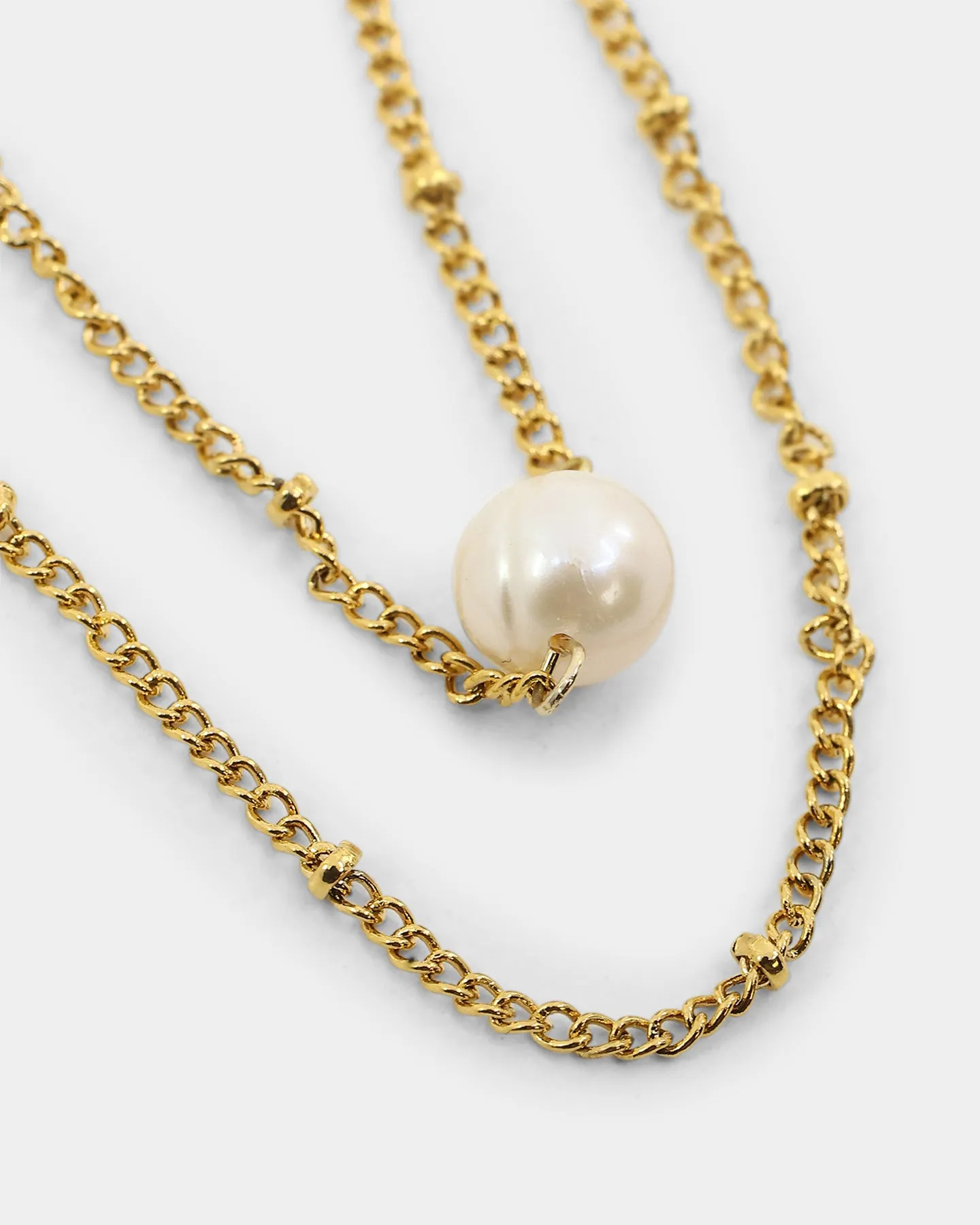 Raising Hell Women's Pearl Satellite Necklace Gold