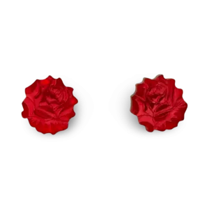 Red rose - stud earrings - Set of 2