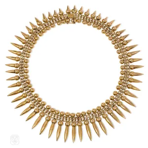 Retro gold fringe necklace