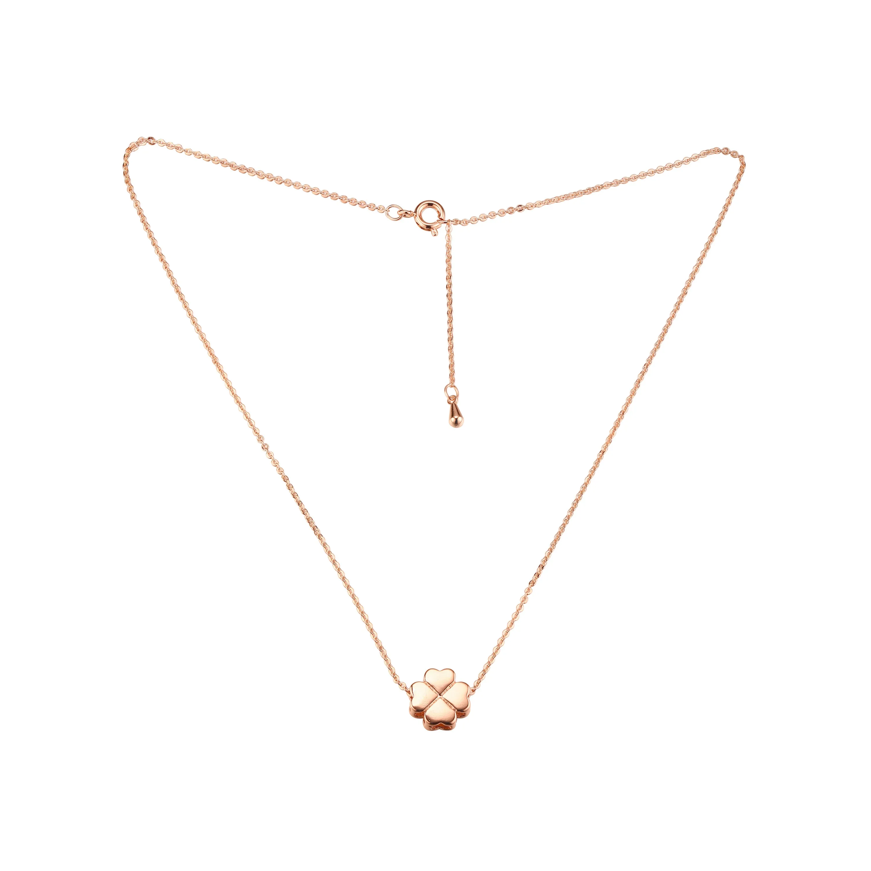 Rose Gold heart clover necklaces