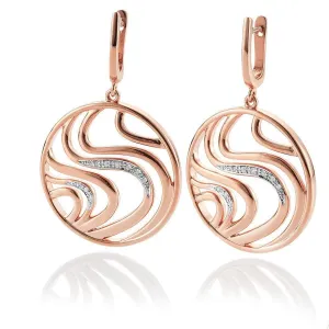 Rose Gold Plated Sterling Silver Sapphire Earrings - 06/60812