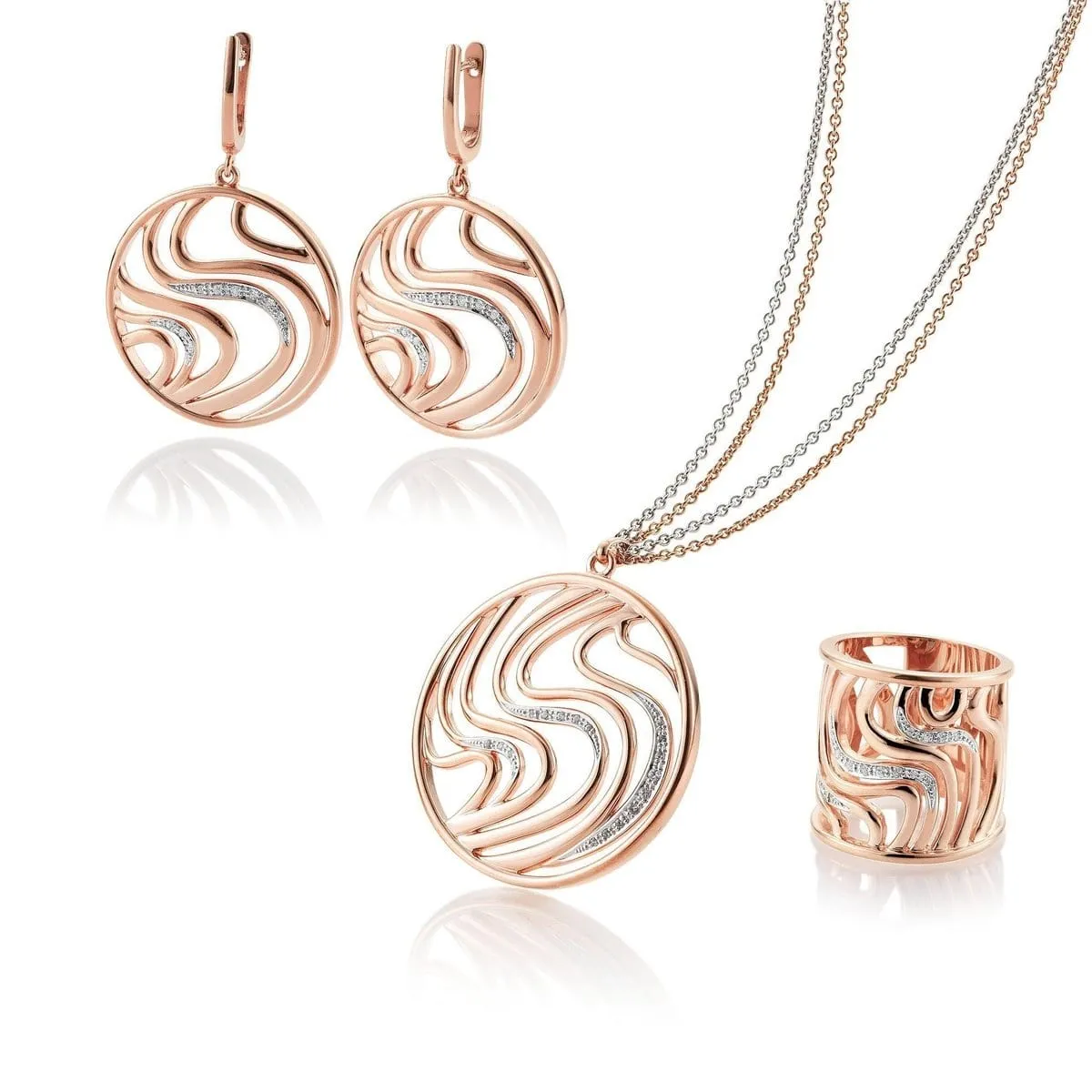 Rose Gold Plated Sterling Silver Sapphire Earrings - 06/60812