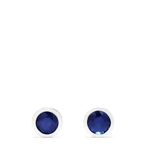 Royale Bleu 14K White Gold Blue Sapphire Stud Earrings, 1.14 TCW