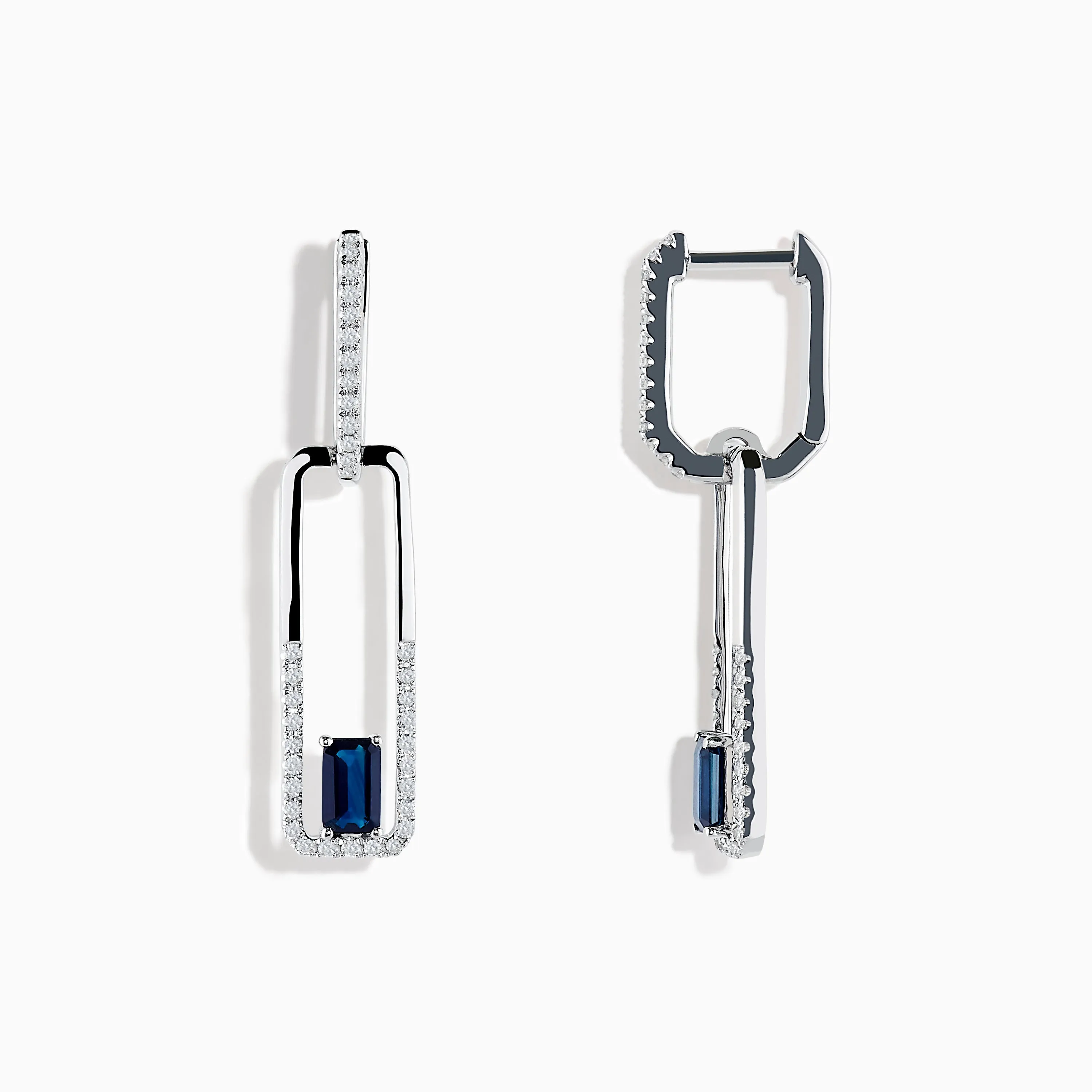 Royale Bleu 14K White Gold Sapphire and Diamond Drop Earrings