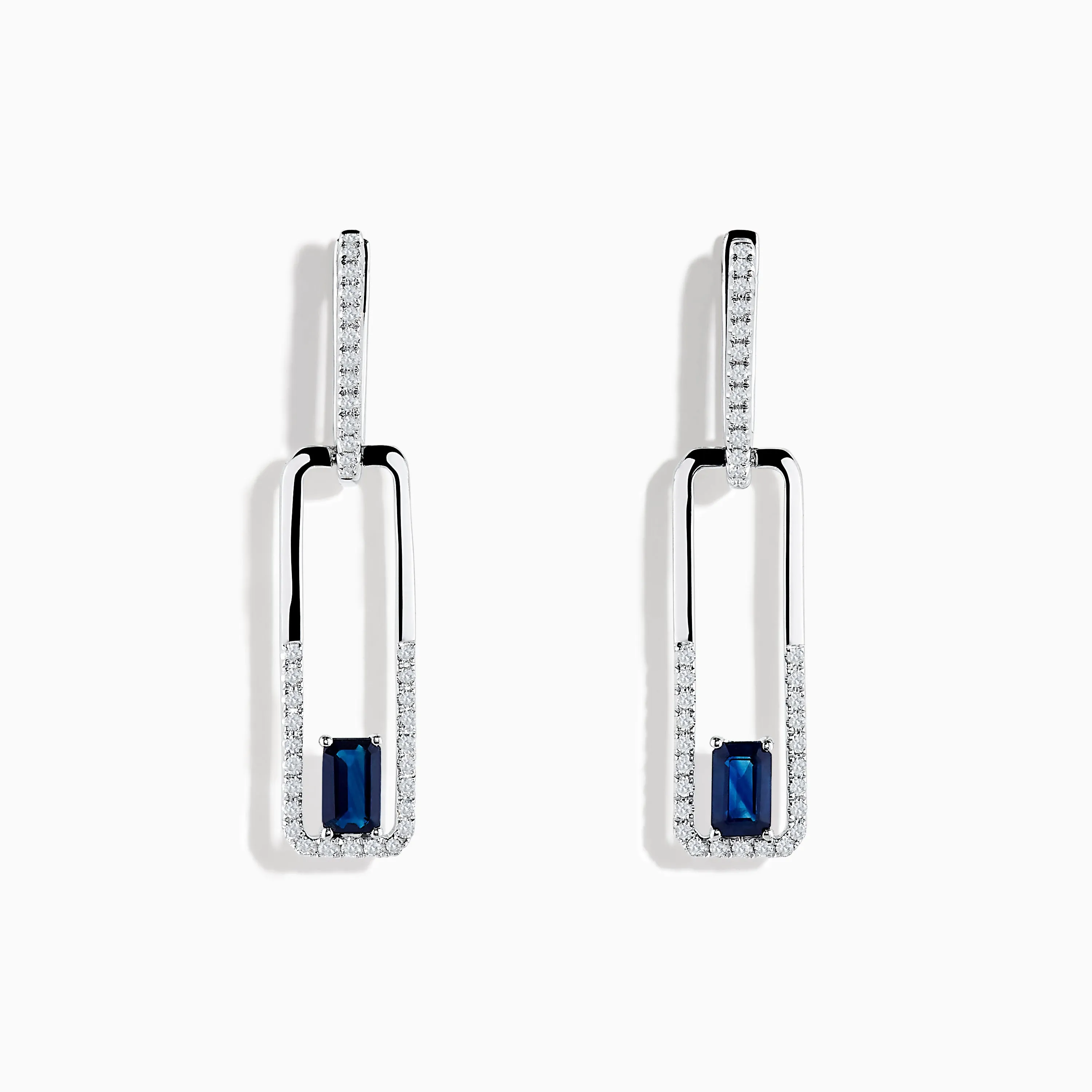 Royale Bleu 14K White Gold Sapphire and Diamond Drop Earrings