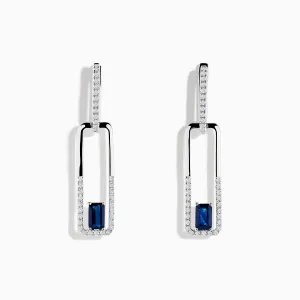 Royale Bleu 14K White Gold Sapphire and Diamond Drop Earrings