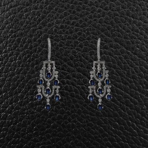 Sapphire & Diamond Chandelier Earrings