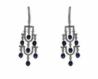 Sapphire & Diamond Chandelier Earrings