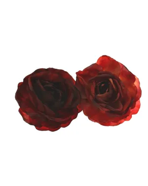 Shaded Large Blood Red Rose on Concord Clip &amp; Brooch Pin