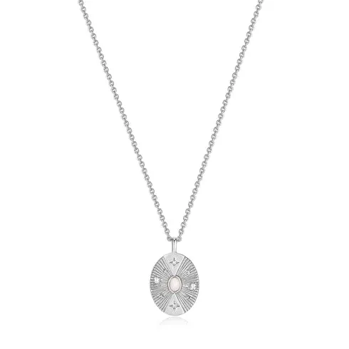 Silver Scattered Stars Kyoto Opal Disc Necklace