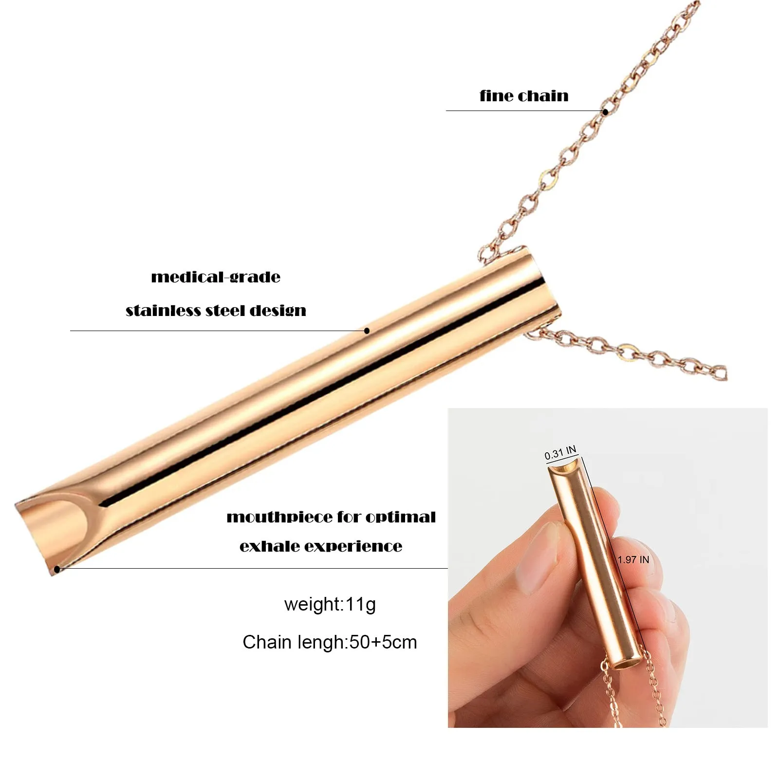 Sisslia Fashion Stainless Steel Whistle Pendant Necklace Regulate Respiration Decompress Necklace Jewelry For Women Men