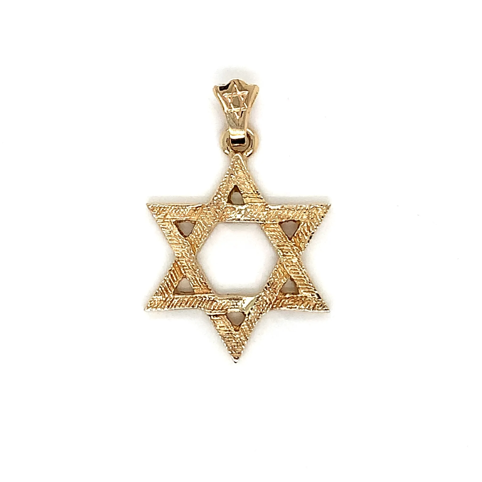 Solid Textured Star of David Pendant