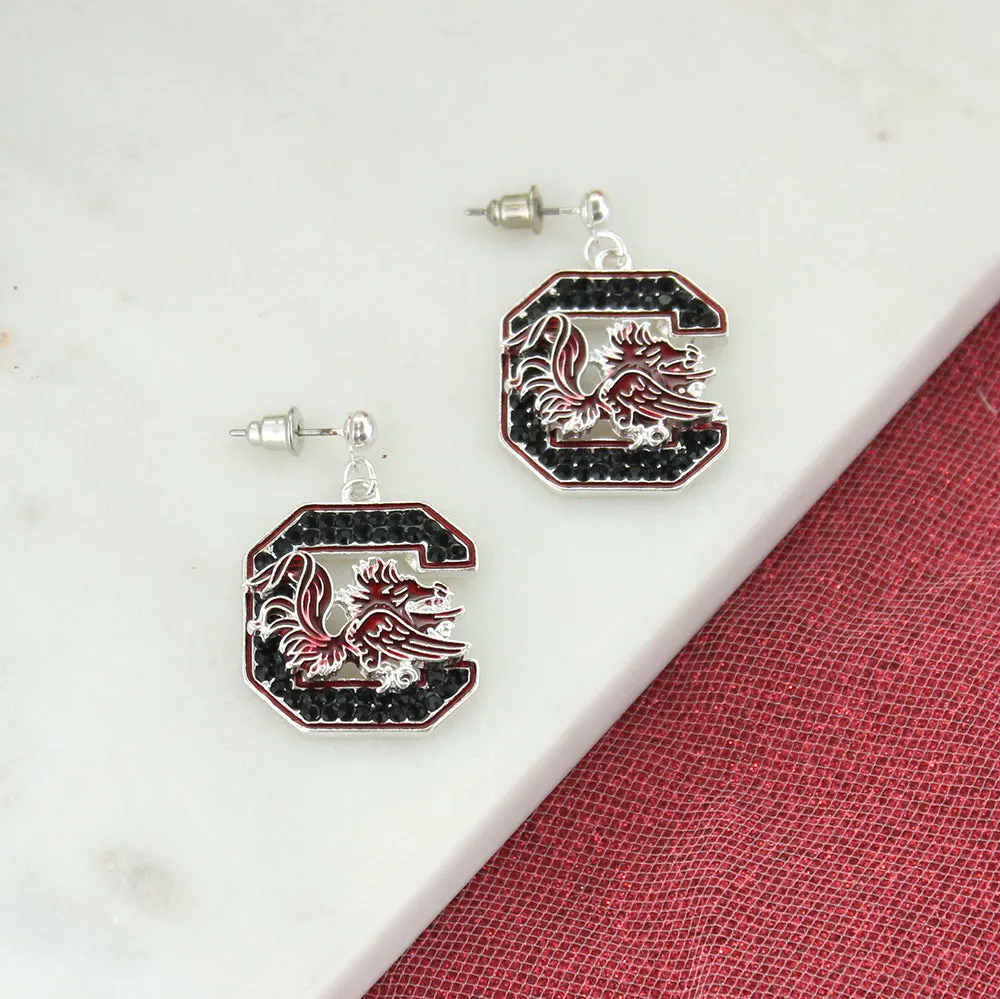 South Carolina Crystal Logo Earrings