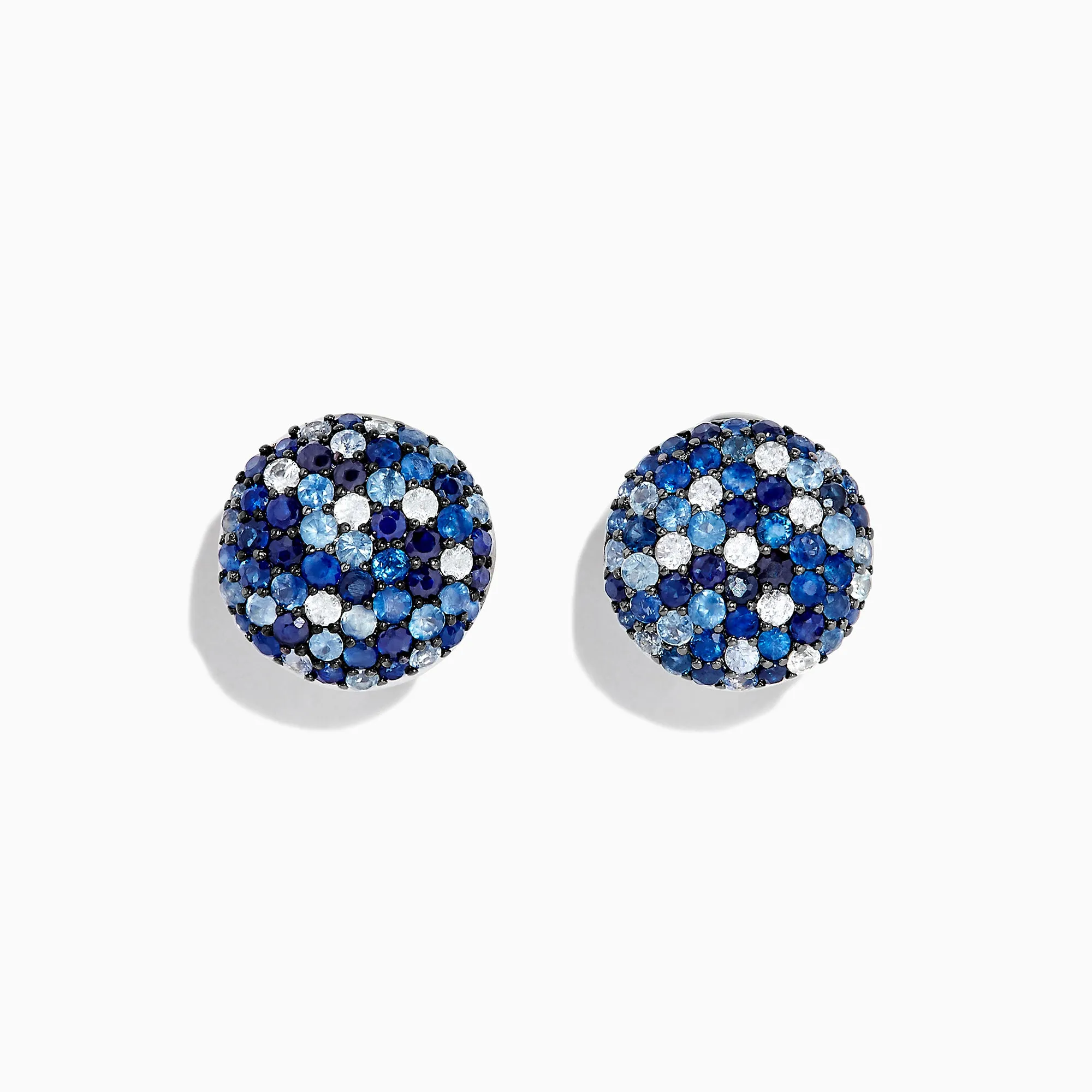 Splash Sterling Silver Blue Sapphire Circle Earrings, 3.34 TCW