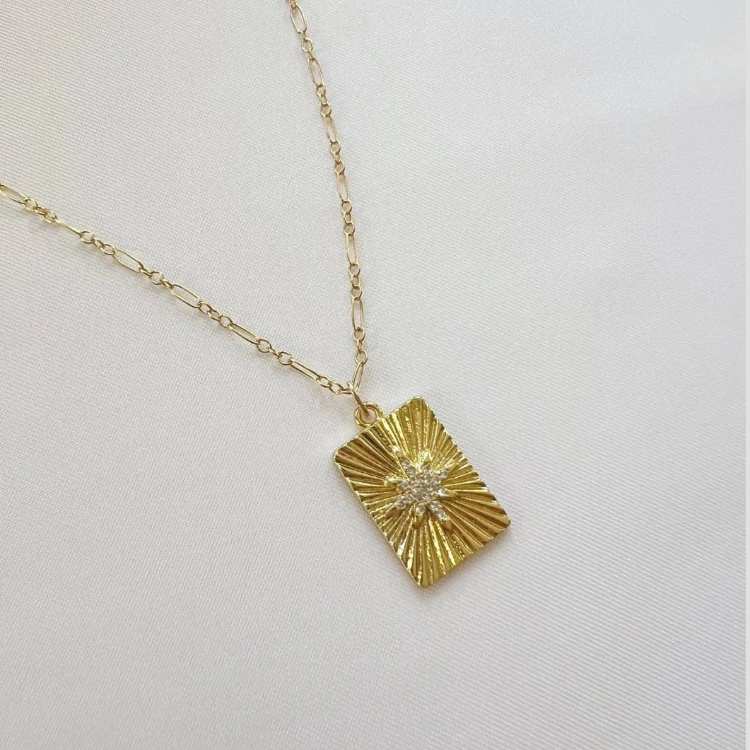 STARBURST PENDANT NECKLACE | GOLD FILLED