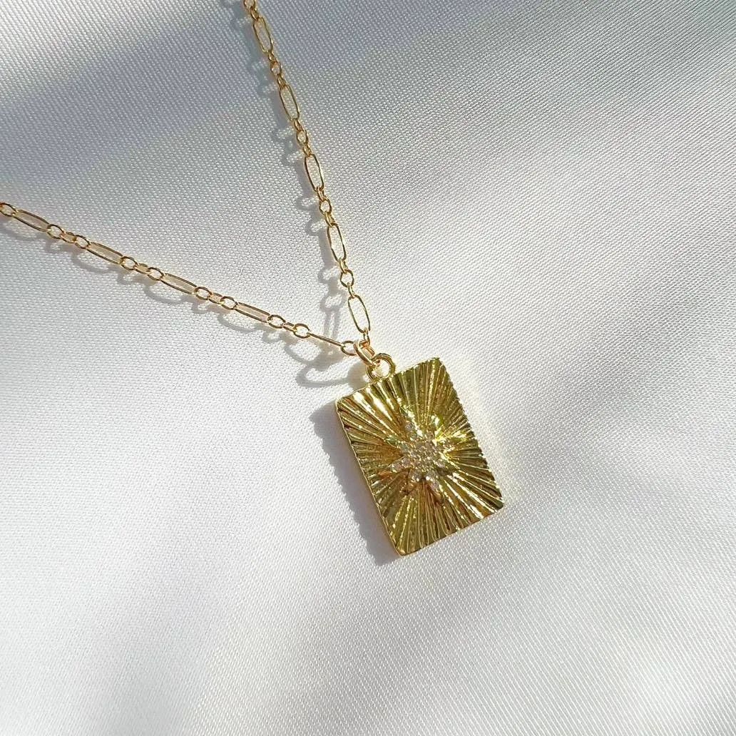 STARBURST PENDANT NECKLACE | GOLD FILLED