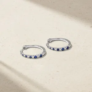 Tapered Sapphire Hoop Earrings