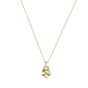 Tiny Forget-Me-Not Solid Gold Necklace