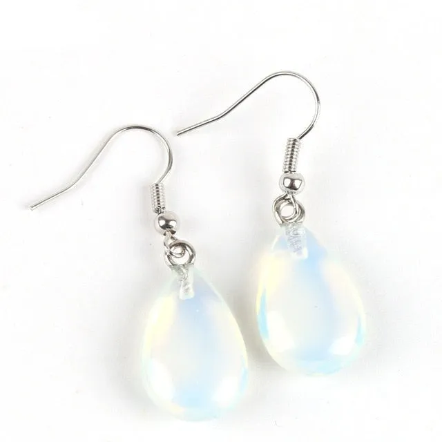 Water Drop Opal Crystal Stone Earring