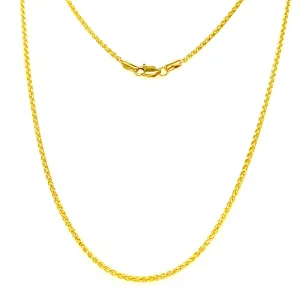 Wheat Chain 1.65mm with 20in of Length in 14K Yellow Gold