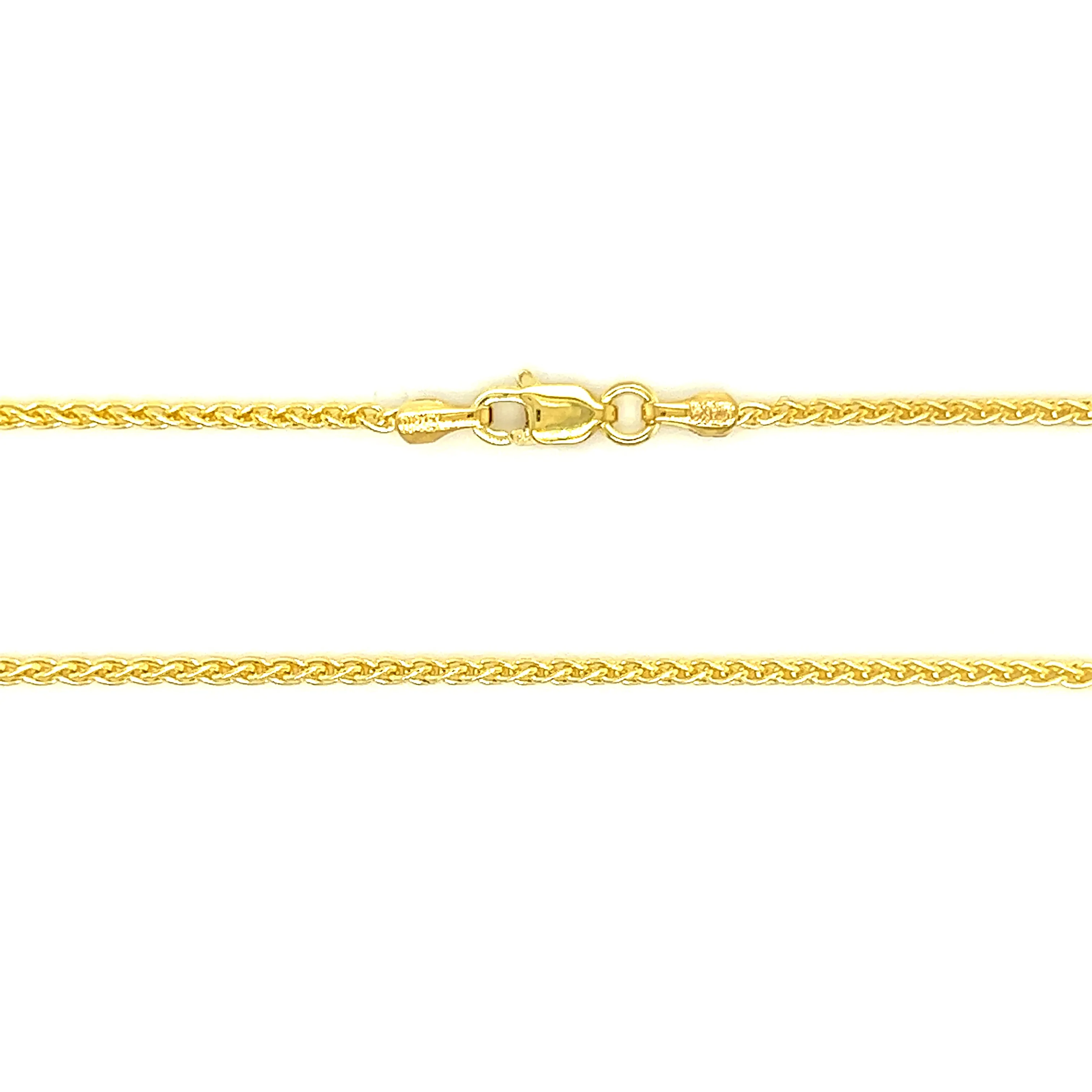 Wheat Chain 1.65mm with 20in of Length in 14K Yellow Gold