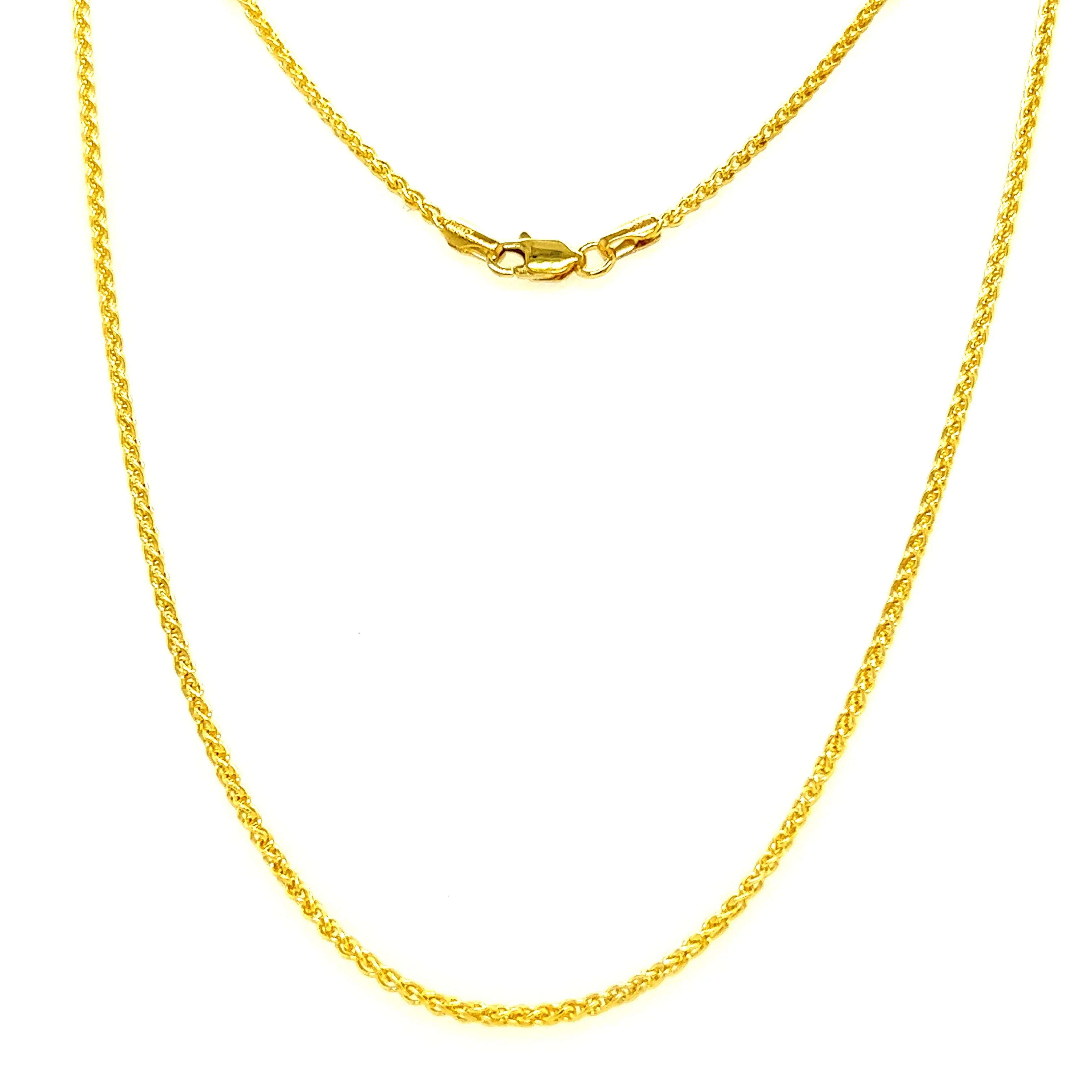 Wheat Chain 1.65mm with 20in of Length in 14K Yellow Gold