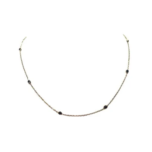 Yellow Gold Black Opal Necklace