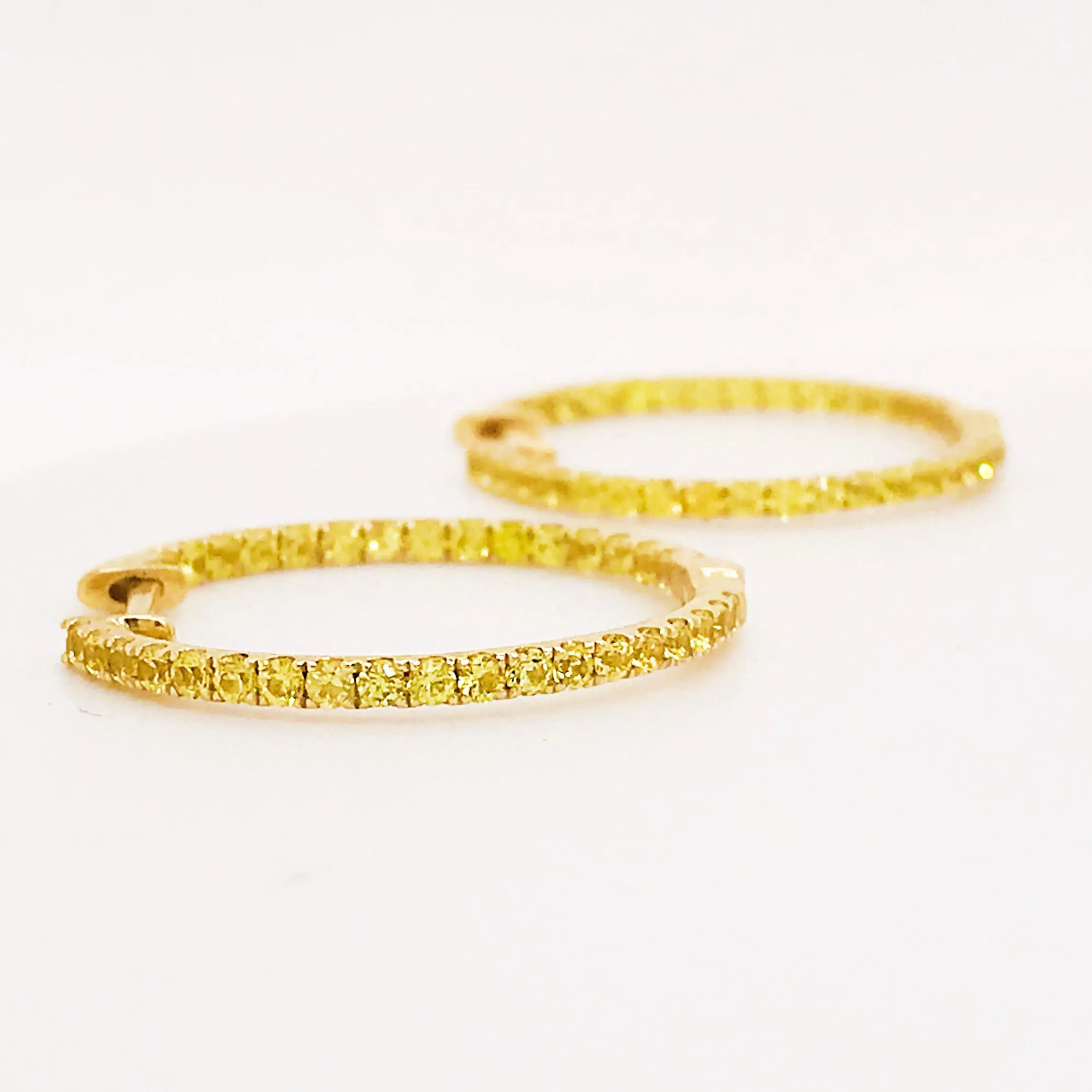 Yellow Sapphire Inside Out Hoop Earrings